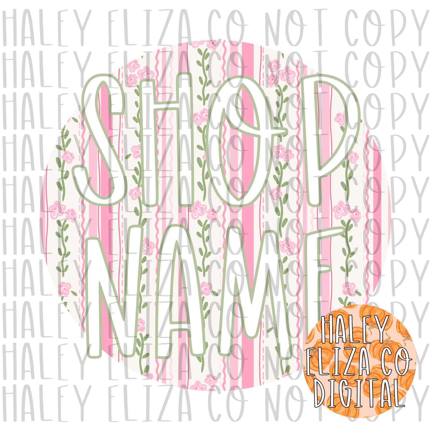 PRE-MADE ROSEY VINEYARD SHOP LOGO - GREEN