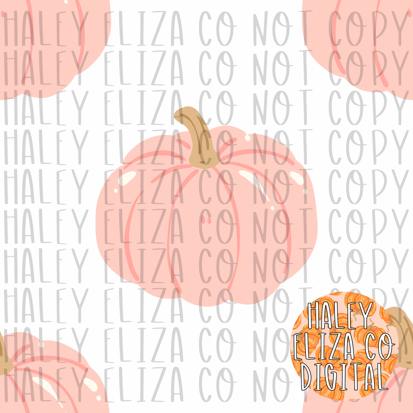 DOODLE PINK PUMPKIN SEAMLESS FILE - WHITE