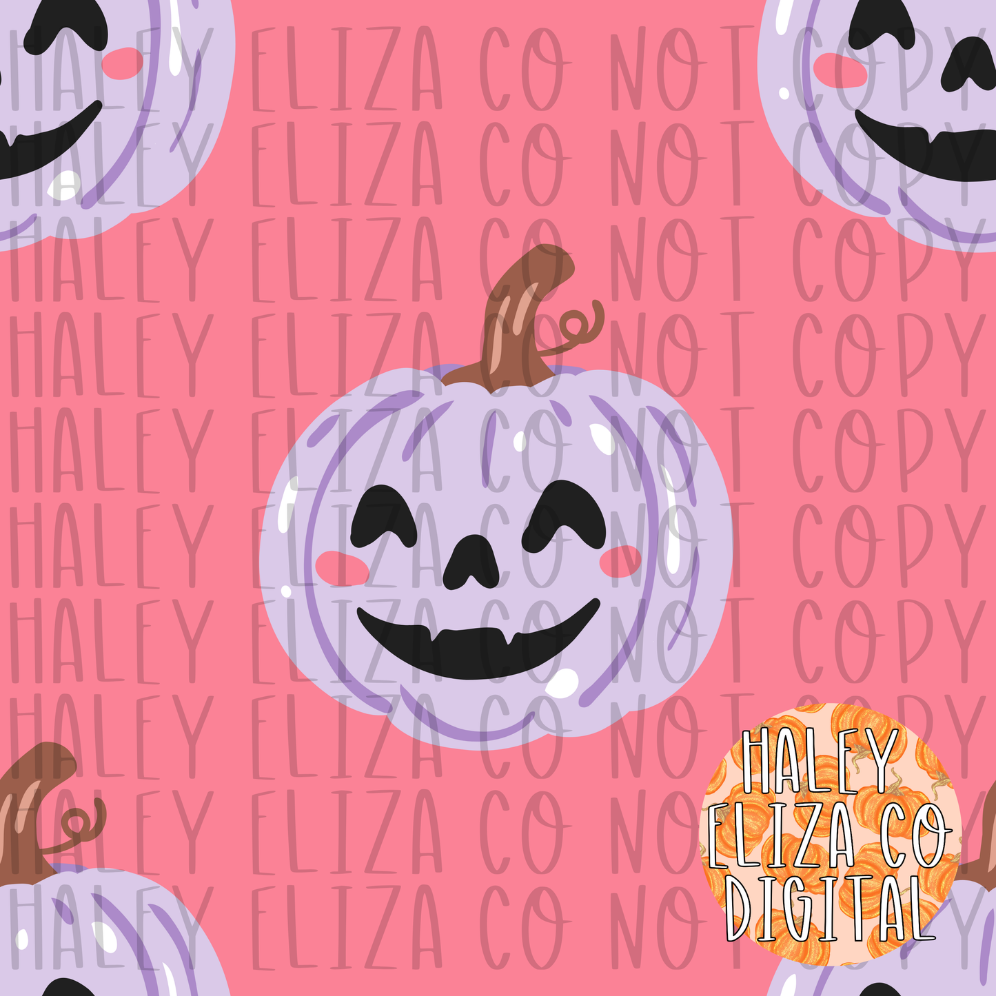 DOODLE PURPLE PUMPKINS FILE - BRIGHT PINK