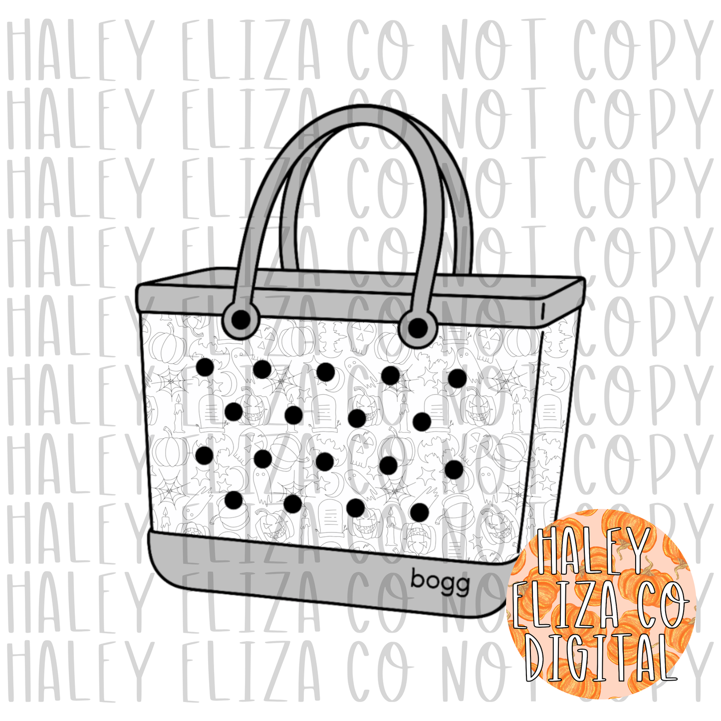 SPOOKY DOODLE BAG CLIPART