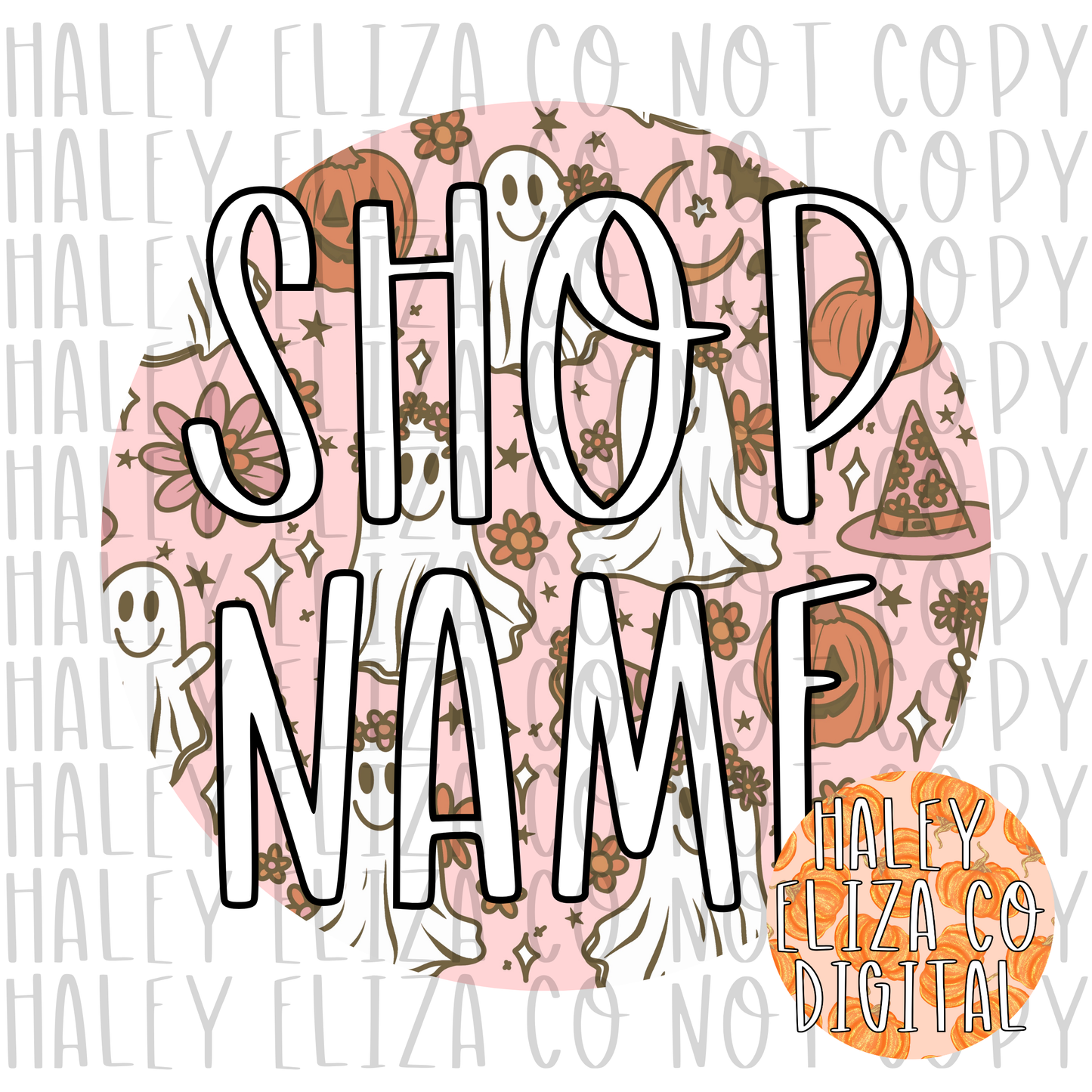 PRE-MADE BOHO GHOSTY SHOP LOGO