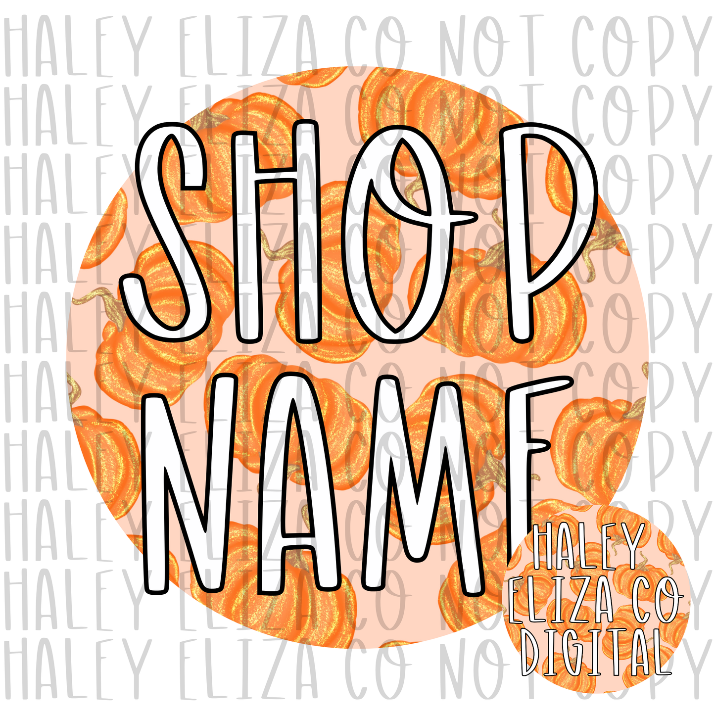 PRE-MADE PINK PUMPKINS SHOP LOGO
