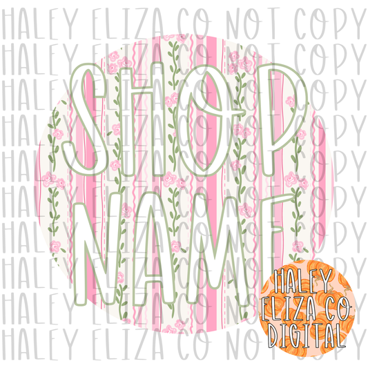 PRE-MADE ROSEY VINEYARD SHOP LOGO - GREEN