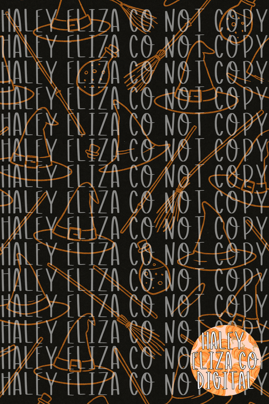 WITCH DOODLE DIGITAL PAPER