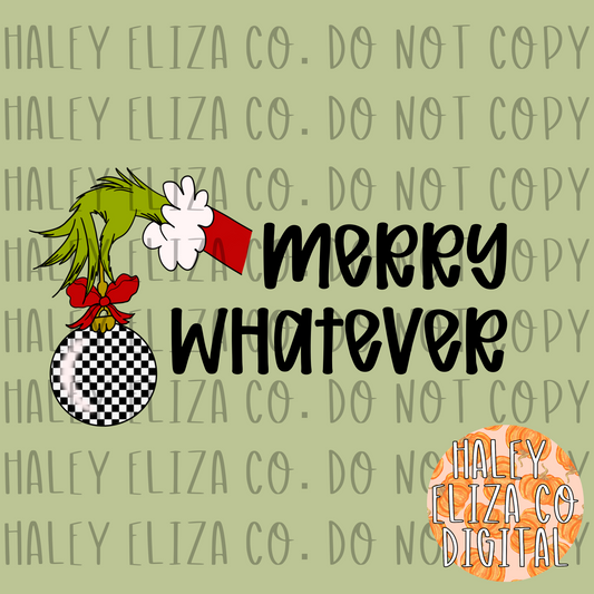 MERRY WHATEVER PNG - BLACK