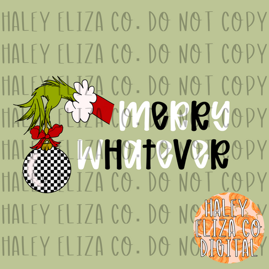 MERRY WHATEVER PNG - BLACK & WHITE