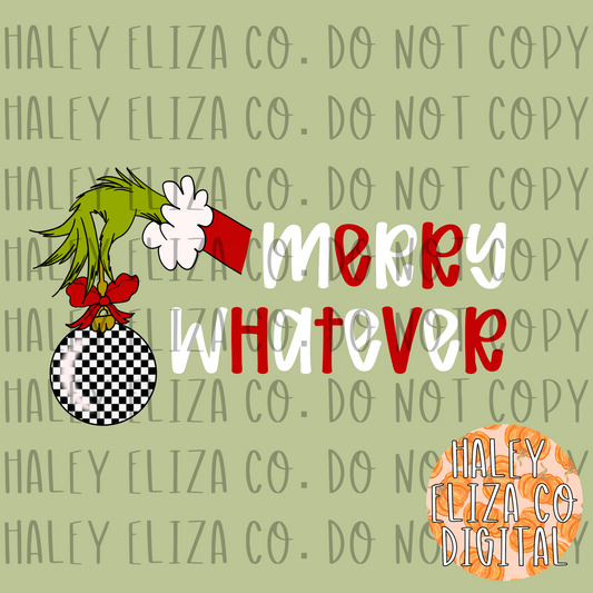 MERRY WHATEVER PNG - RED & WHITE