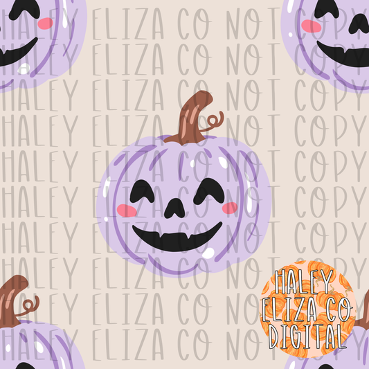 DOODLE PURPLE PUMPKINS FILE - TAN