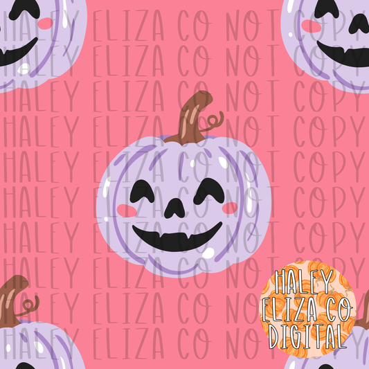 DOODLE PURPLE PUMPKINS FILE - BRIGHT PINK
