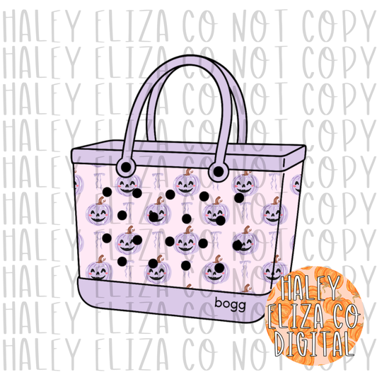 PURPLE PUMPKIN BAG CLIPART