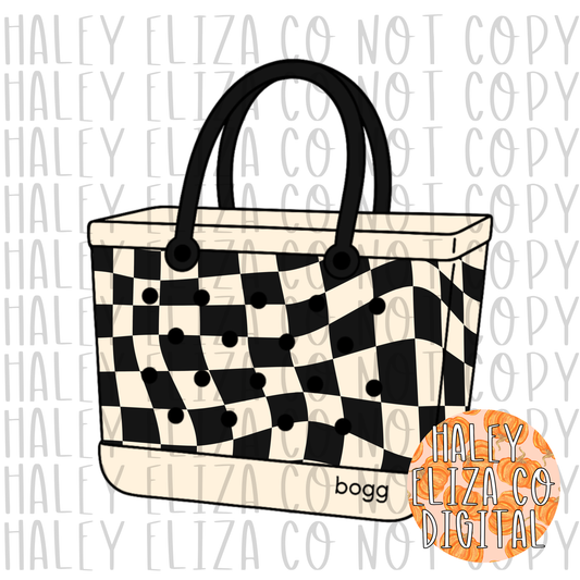 WAVY CHECKERED BAG CLIPART