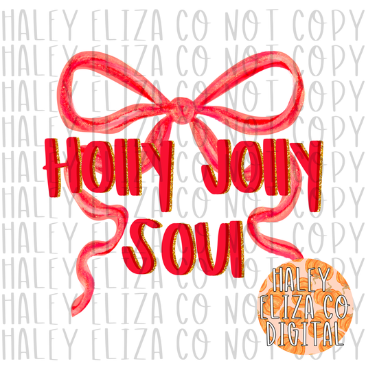 HOLLY JOLLY SOUL BOW PNG - RED