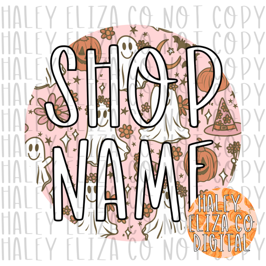 PRE-MADE BOHO GHOSTY SHOP LOGO