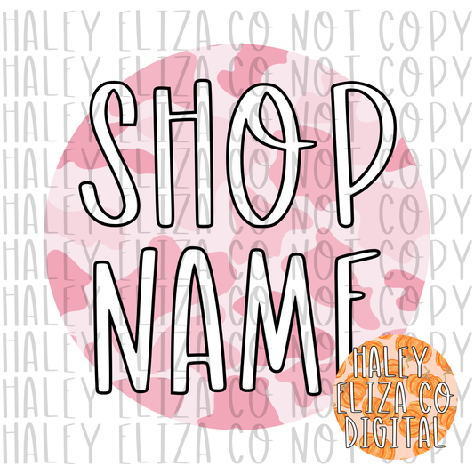 PRE-MADE PINK CAMO SHOP LOGO